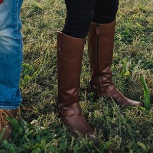 TORY BURCH Derby Leather Riding Boot FITS 8.5